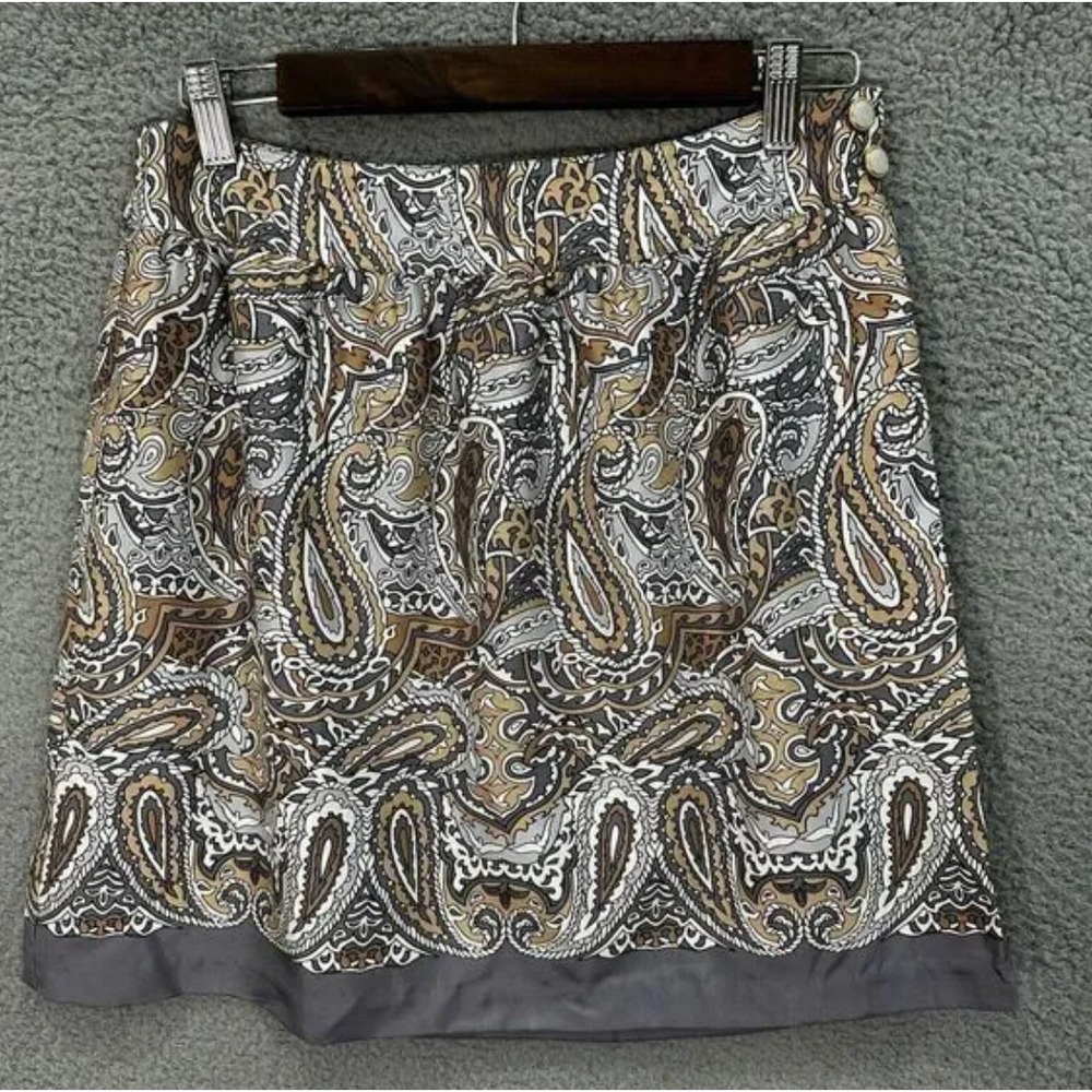 Vineyard‎ Vines Skirt 4 Old Money Preppy Paisley Gray Quiet Luxury Career Chic
